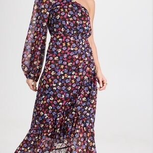 Astr Multicolor Floral One-Shoulder Dress